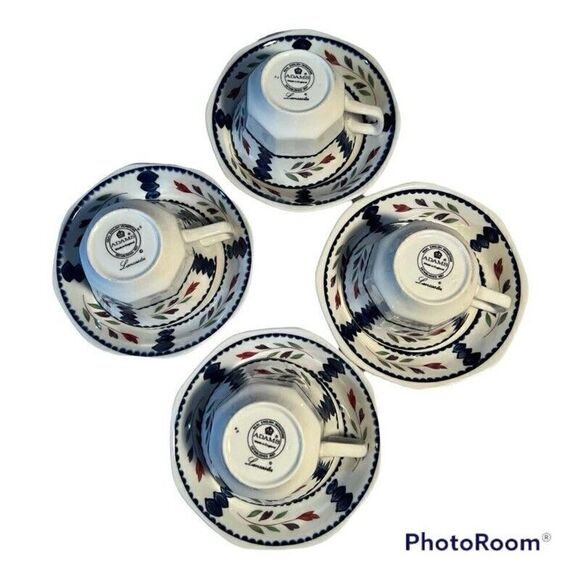 Adams Lancaster Tea Cups & Saucers Real English Ironstone Made in England 4 set - Picture 3 of 7